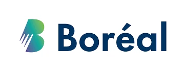 Logo du Collège Boréal avec une lettre B stylisée en dégradé de vert et de bleu
